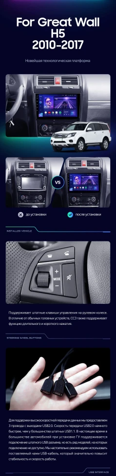 Штатная магнитола Teyes CC3 2K 4/64 Great Wall Hover H5 (2010-2017)