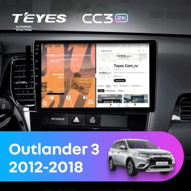 Штатная магнитола Teyes CC3 2K 6/128 Mitsubishi Outlander 3 GF0W GG0W (2012-2018) Тип-A (11")