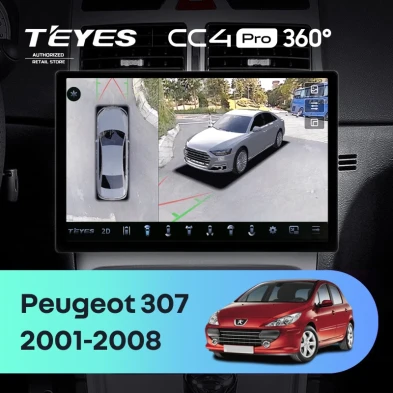 Штатная магнитола Teyes CC4 Pro 360 12/256 Peugeot 307 1 (2001-2008) (11")