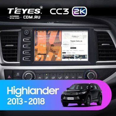 Штатная магнитола Teyes CC3 2K 4/32 Toyota Highlander 3 XU50 (2013-2018) F2 с кнопками